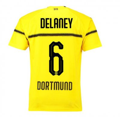 Borussia Dortmund 2018/19 Delaney 6 Cup Home Shirt Soccer Jersey