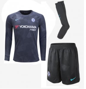 Chelsea 2017/18 Third Long Sleeve Soccer Jersey Kits (Shirt+Shorts+Socks)