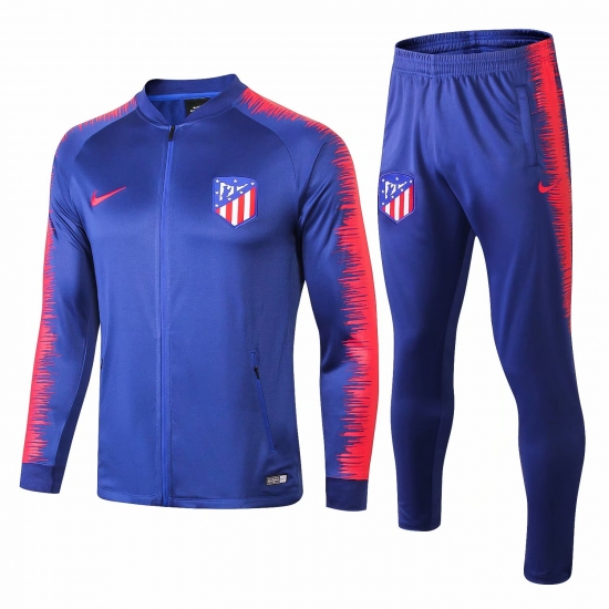 Atletico Madrid 2018/19 Blue Stripe Training Suit (Jacket+Trouser) - Click Image to Close