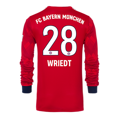 Bayern Munich 2018/19 Home 28 Wriedt Long Sleeve Shirt Soccer Jersey