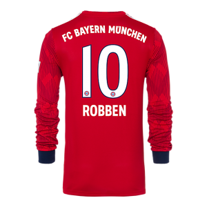 Bayern Munich 2018/19 Home 10 Robben Long Sleeve Shirt Soccer Jersey