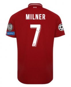Liverpool 2018/19 Home MILNER Shirt UCL Soccer Jersey