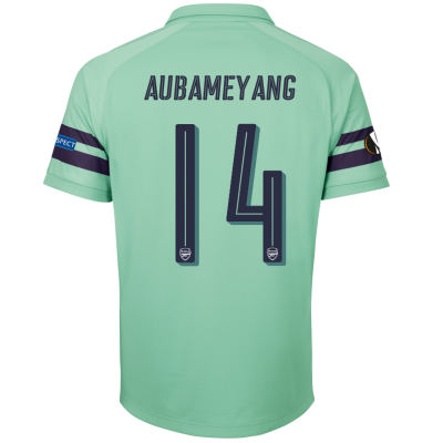 Arsenal 2018/19 Pierre-Emerick Aubameyang 14 UEFA Europa Third Shirt Soccer Jersey