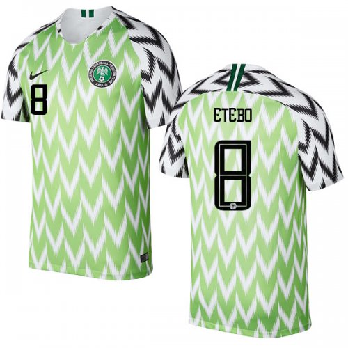 Nigeria Fifa World Cup 2018 Home Oghenekaro Etebo 8 Shirt Soccer Jersey
