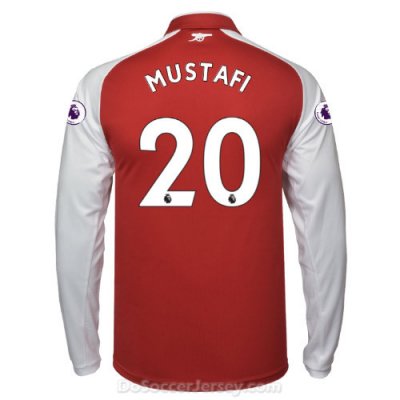 Arsenal 2017/18 Home MUSTAFI #20 Long Sleeved Shirt Soccer Jersey