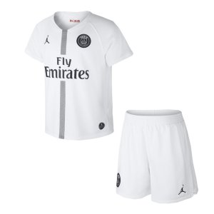 PSG X Jordan 2018/19 Third White Kids Soccer Jersey Kit Children Shirt + Shorts