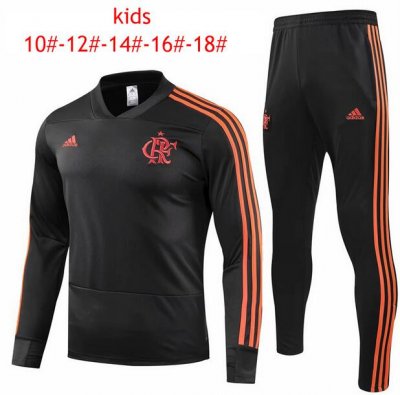 Kids Flamengo 2018/19 Training Suit (Black Sweat Shirt + Pants)